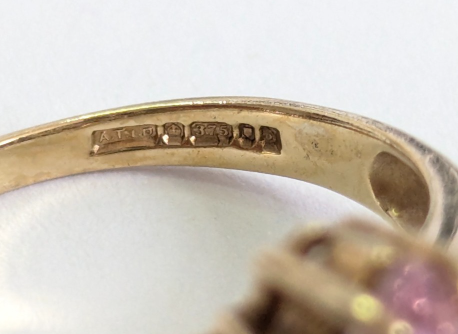 9ct Gold Ring Cubic Zirconia Hallmarked Size K 1/2
