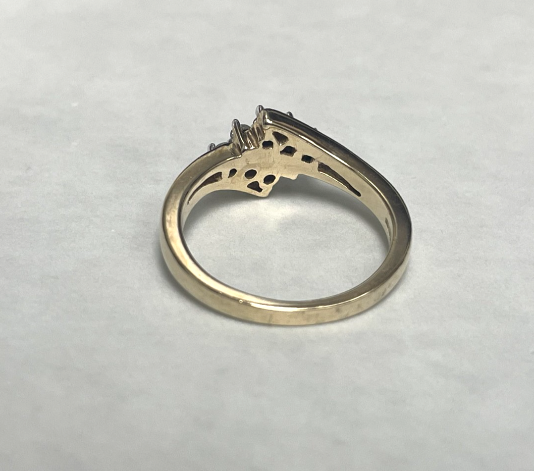 9ct Gold Ring Diamond Solid Band Hallmark Size N