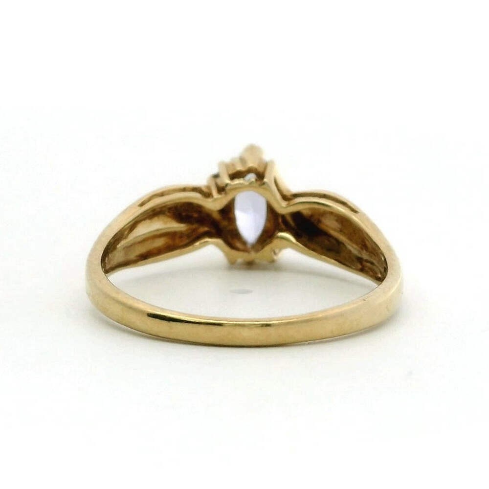 9ct Gold Ring Tanzanite Diamond Hallmark O 1/2