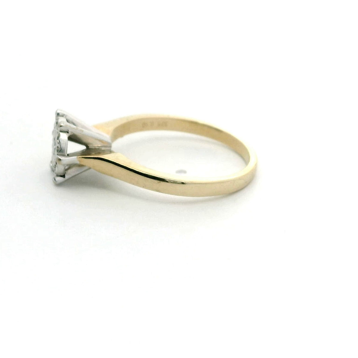 9ct Yellow Gold Engagement Ring 0.10ct Diamond Size P UK Hallmark 3.3g
