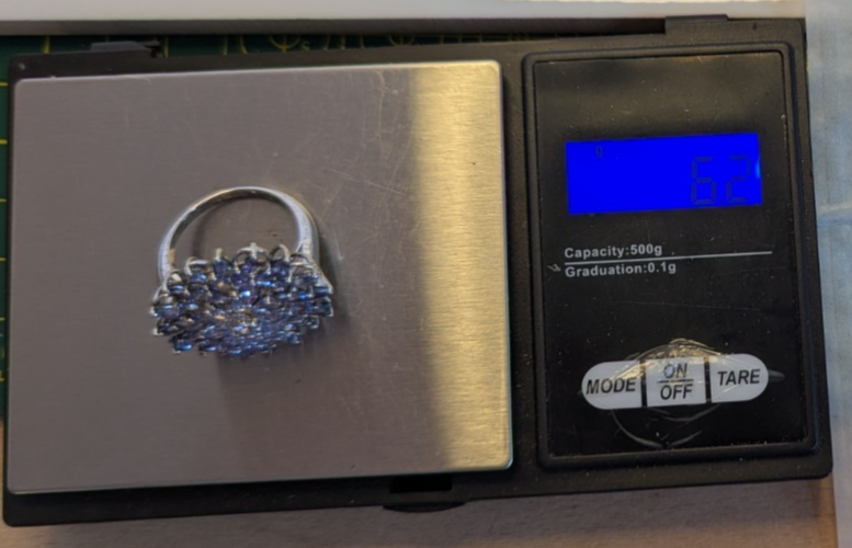 Silver Ring Tanzanite 925 Sterling Silver Stamped Size Q 1/2 6.2g