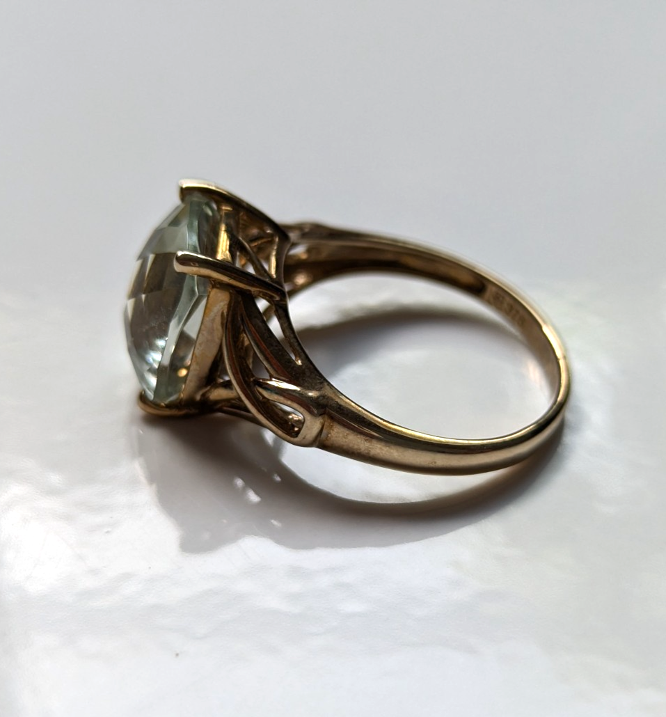 9ct Gold Kunzite Ring Size Q Hallmarked 375 Spodumene Solitaire Rare Gift