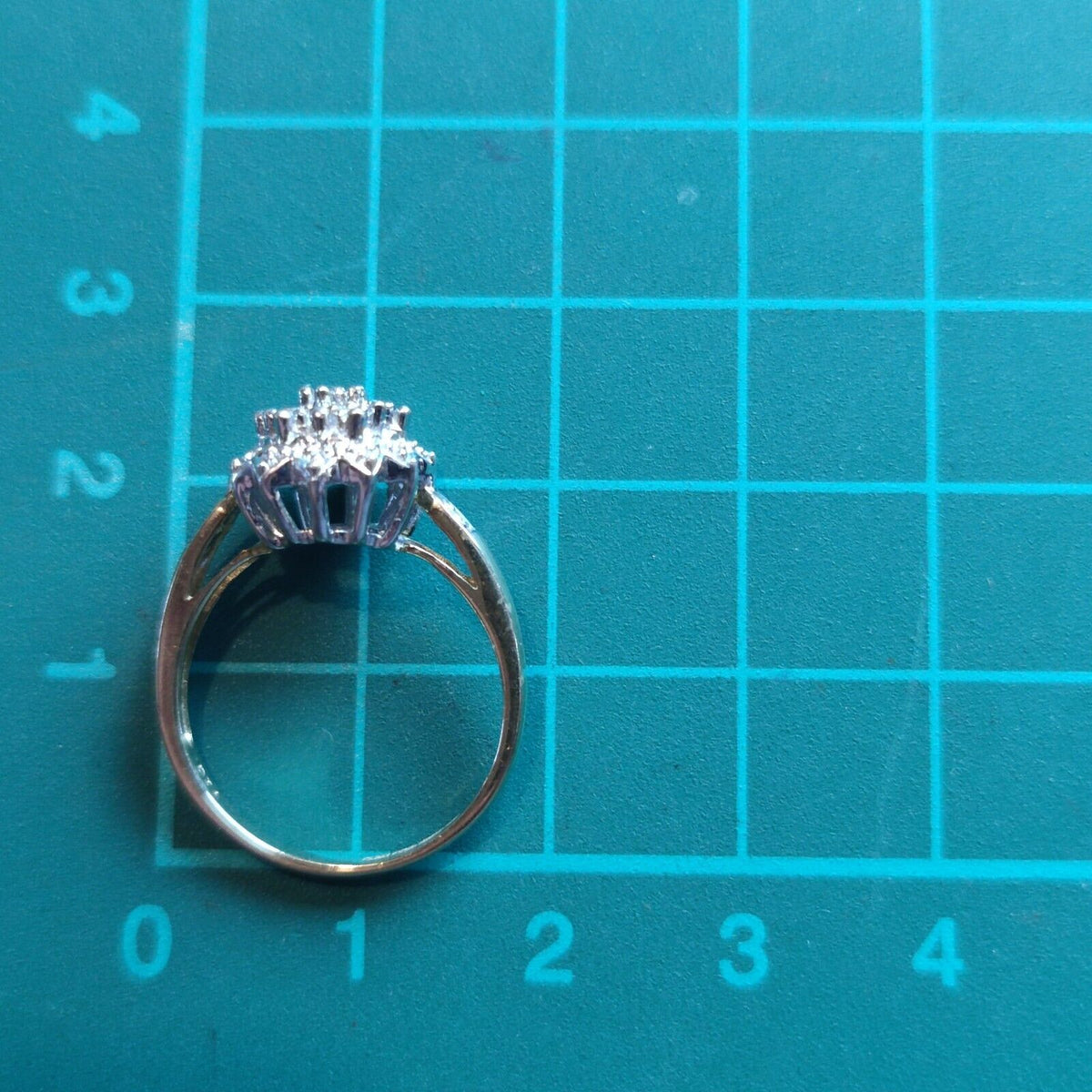 9ct Gold Ring Diamond 0.05ct Solid Band Metal Hallmark Size L