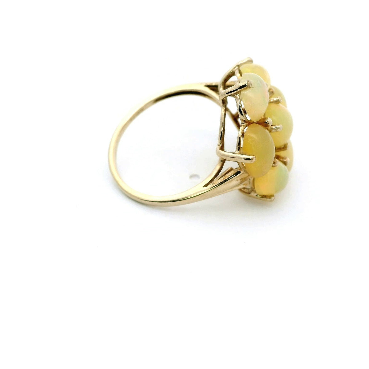 9ct Gold Opal Ring Size N 1/2 UK 2011 Hallmarked Cluster Cocktail 3.2G