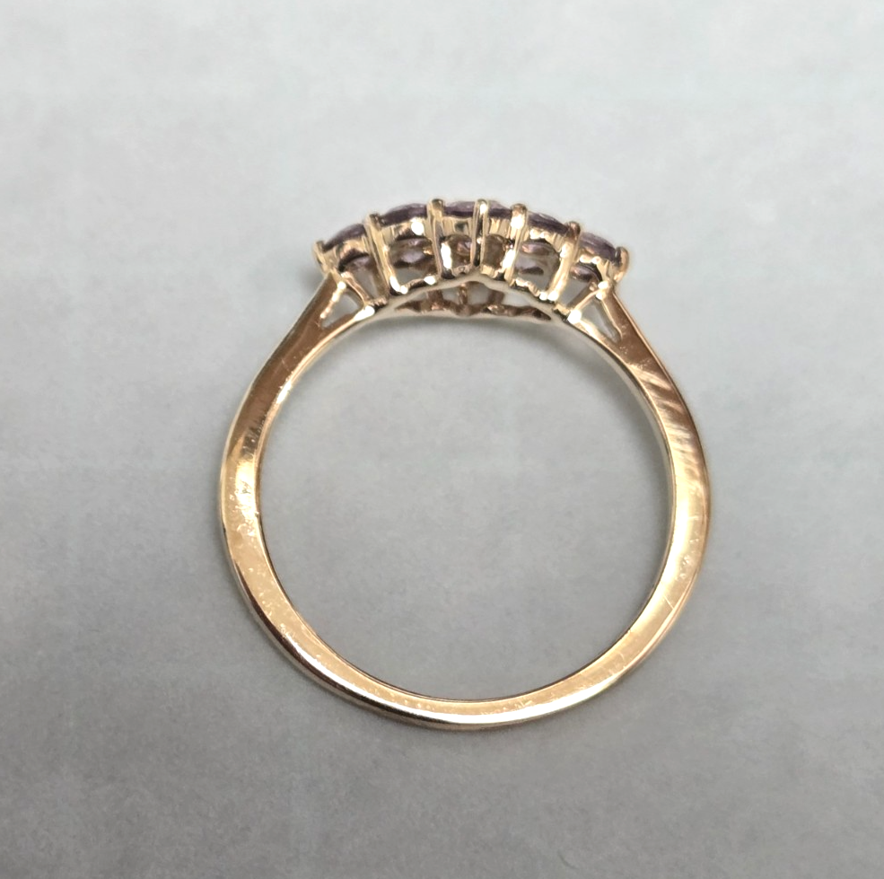 9ct Gold Ring Amethyst Authentic Hallmark Size P