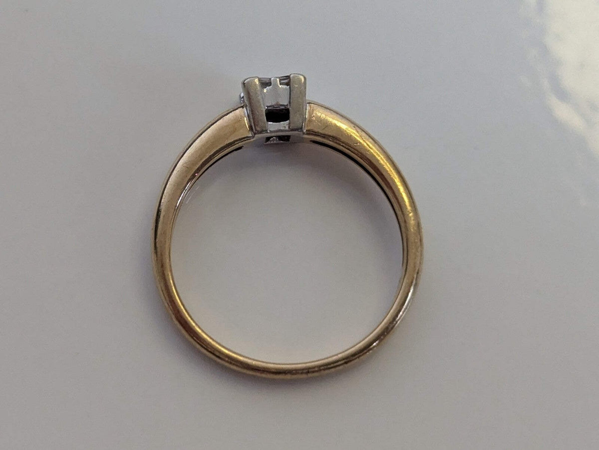 9ct Gold Engagement Ring Diamond Solid Band Hallmarked Size M
