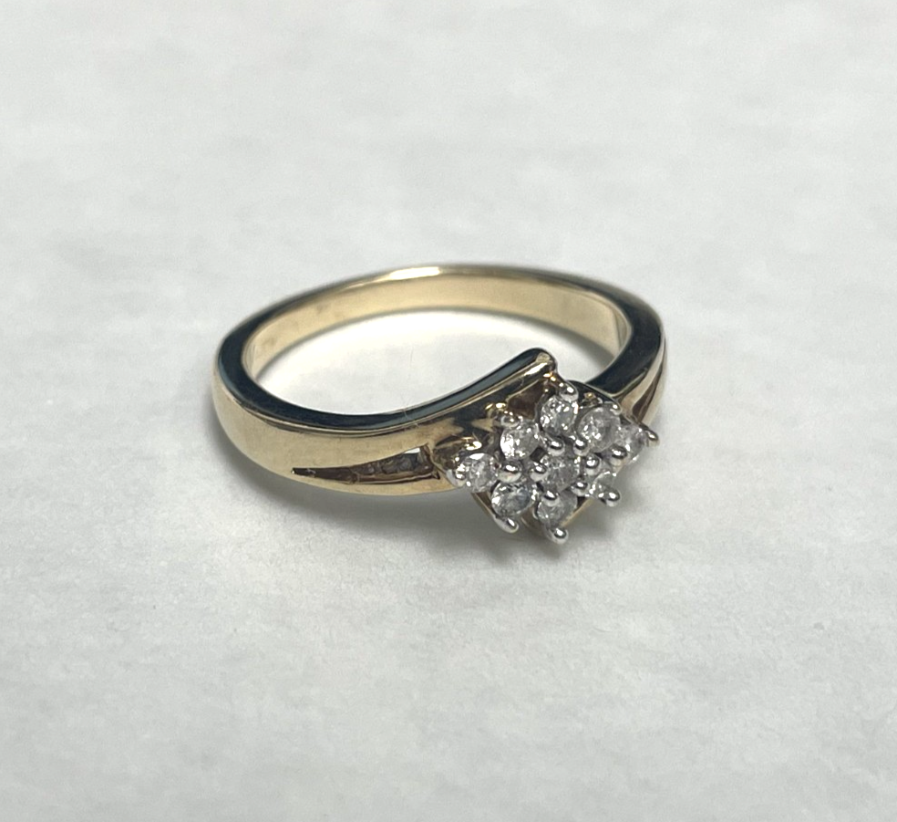 9ct Gold Ring Diamond Solid Band Hallmark Size N