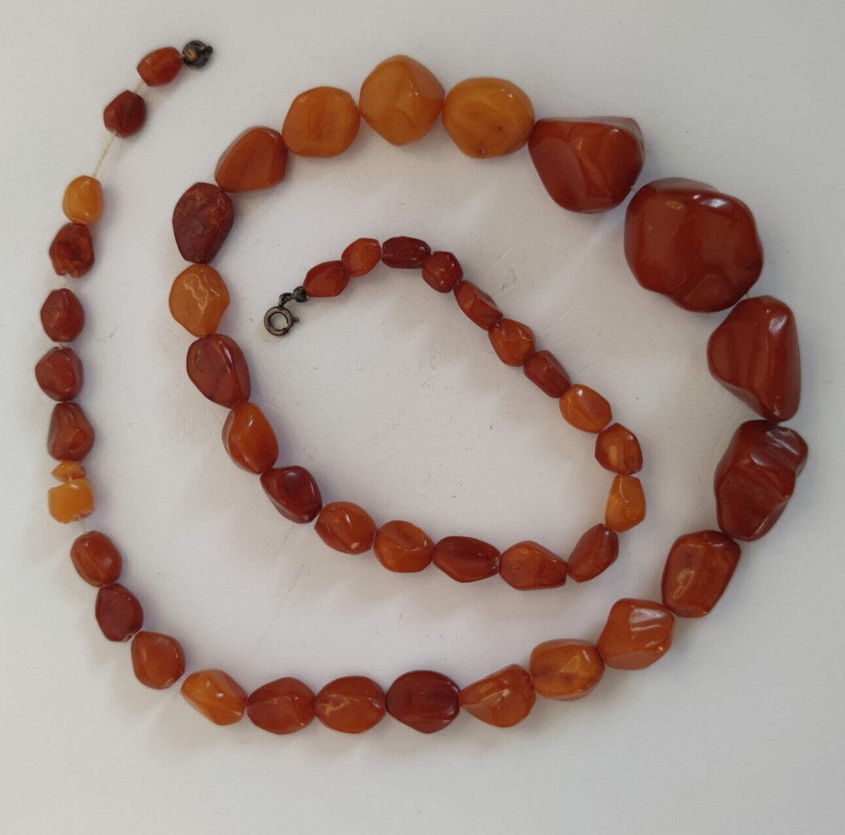 Vintage Butterscotch Amber Necklace Restoration Repurposing Prayer 47 Beads