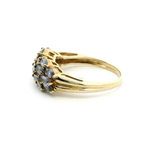 Tanzanite Ring 9ct Gold Hallmark Size N 1/2 December Birthstone