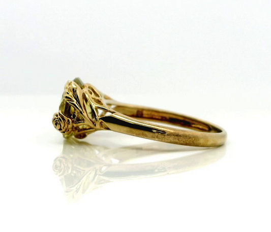 9ct Gold Oversized Cocktail Ring Citrine Oval Cut Stone Size R 1/2 Hallmark 3.1g