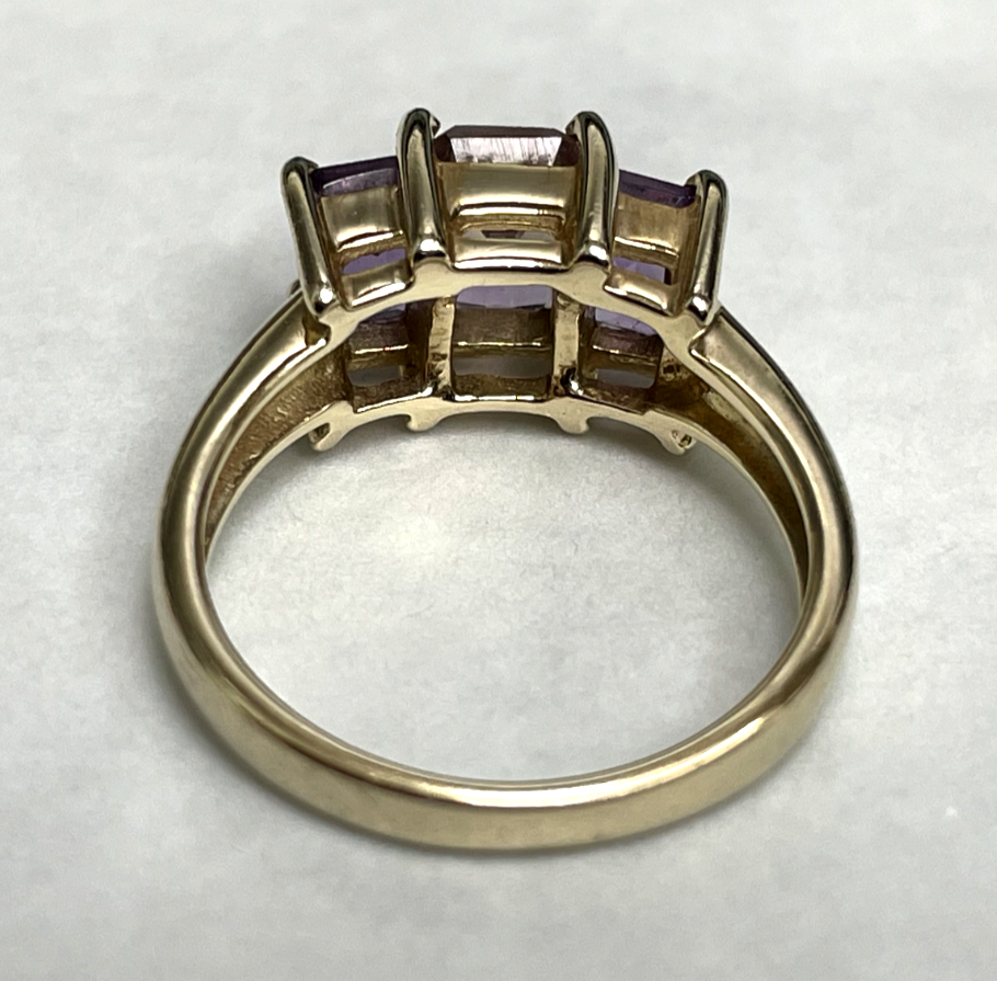 9ct Gold Ring Amethyst And Ametrine Hallmarked Size N Half