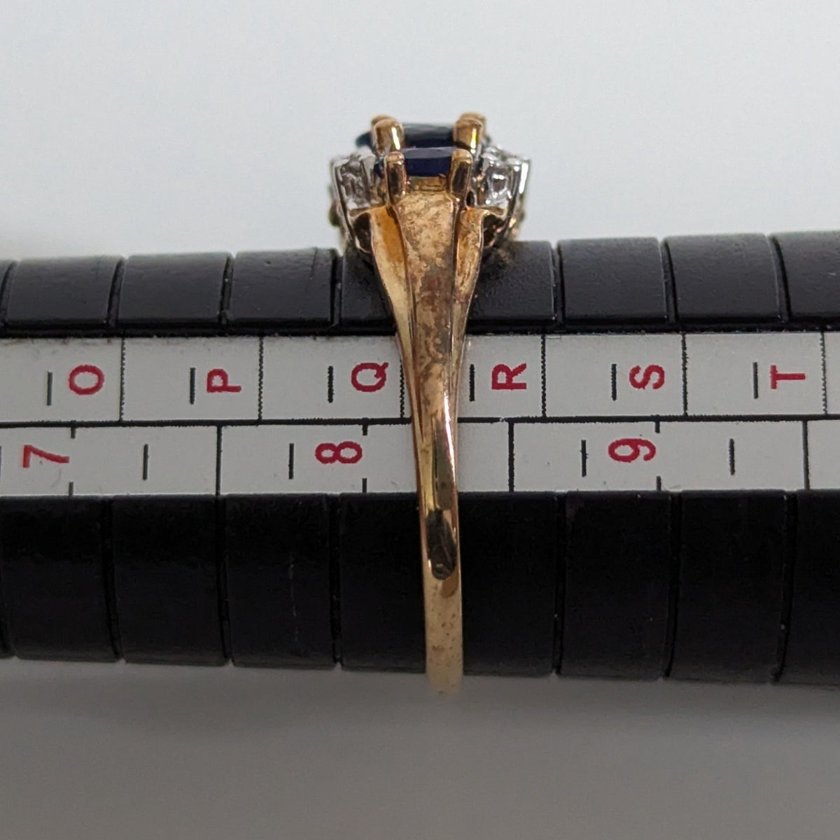 Vintage 9ct Gold Sapphire Diamond Ring Size Q Hallmark 375 21 2.8g