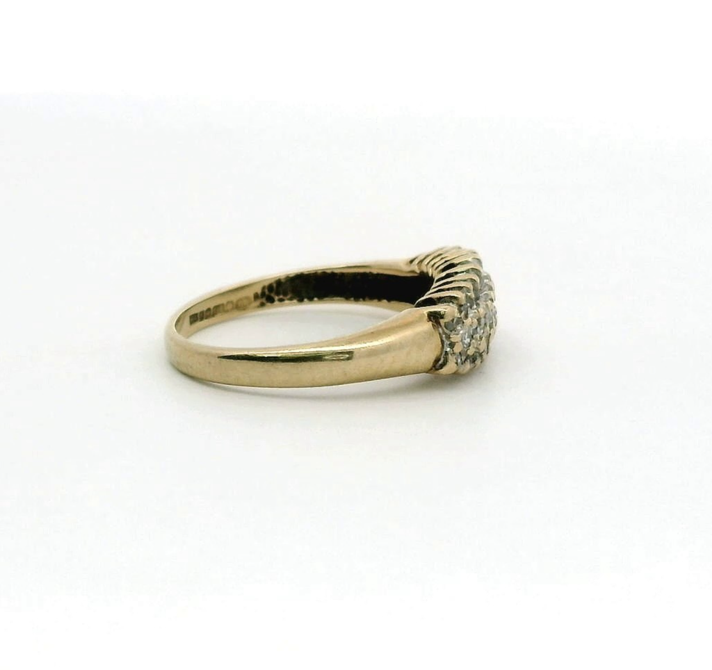 9ct Gold Ring Diamond 0.15ct HallmarkProng Size L 2.3g