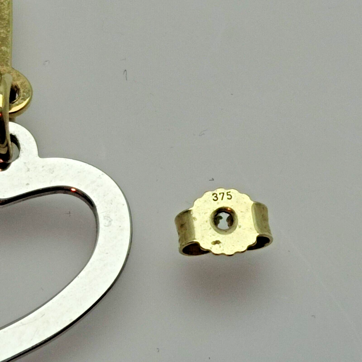 Heart Drop Earrings 9ct Gold Dangle Earrings Butterfly Backs Hallmarked 2.3g
