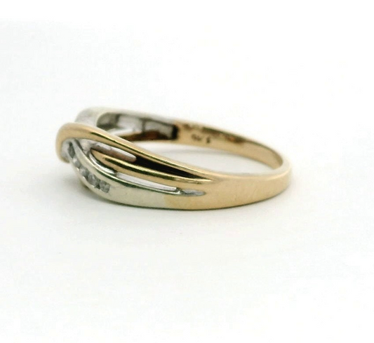 9ct Gold Ring Diamond 0.10ct Size Q Hallmarked 3.1g