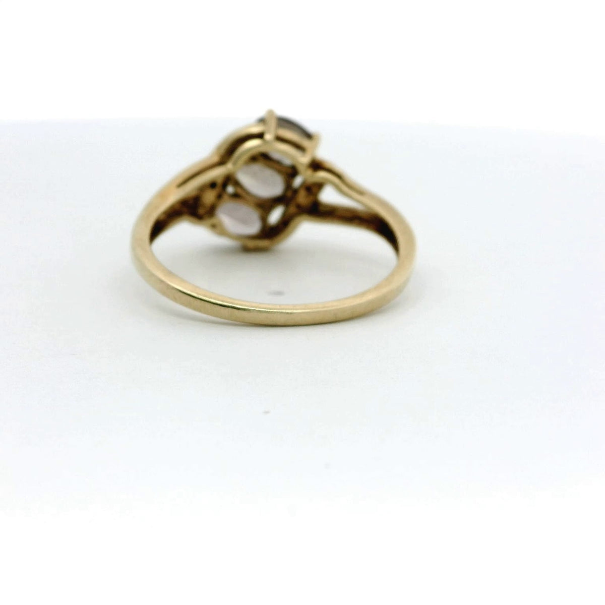 9ct Gold Ring Quartz and Diamond Stones Size S 2012 Hallmarked 2.7g