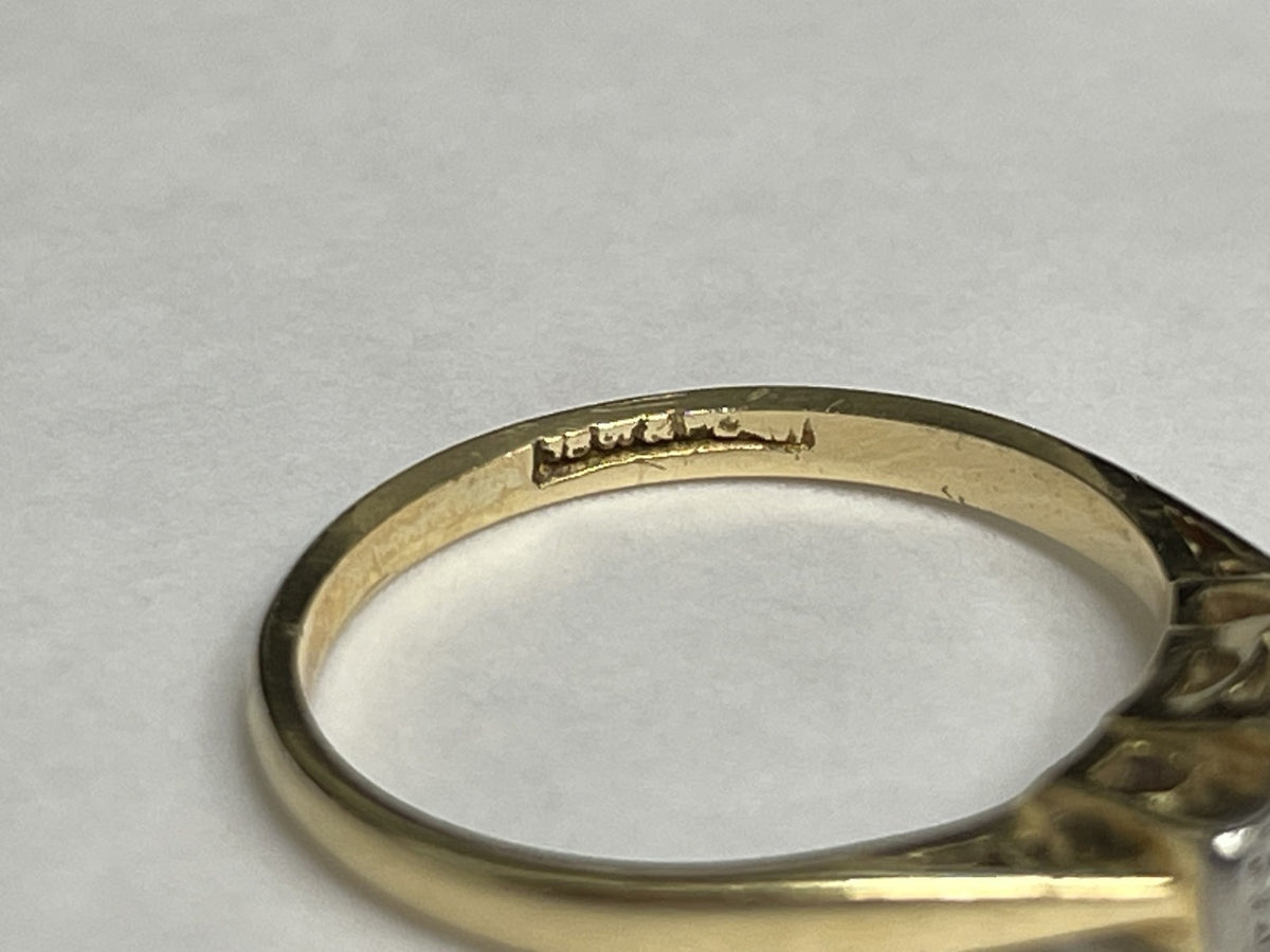 Antique 18ct Gold Platinum Ring Diamond Hallmarked Size K