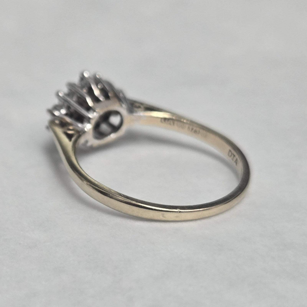 9ct Gold Diamond Ring 0.25ct Cluster Style Size M 1/2 Hallmarked