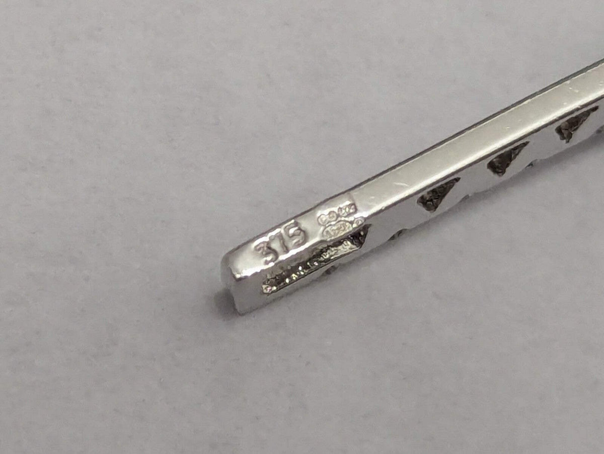 9ct White Gold Necklace Pendant Quartz and Diamond Stones Hallmark 25mm x 6mm