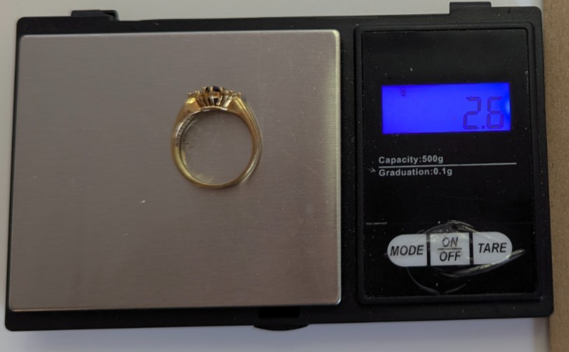 9ct Gold Ring Amethyst Diamond Hallmark Size M 1/2