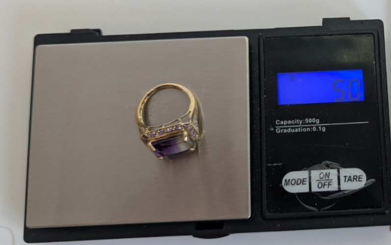 9ct Gold Ring Ametrine Amethyst Hallmark Size N 1/2 5g