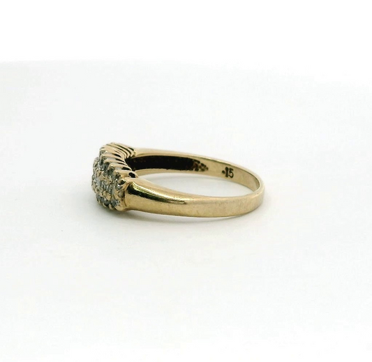 9ct Gold Ring Diamond 0.15ct HallmarkProng Size L 2.3g