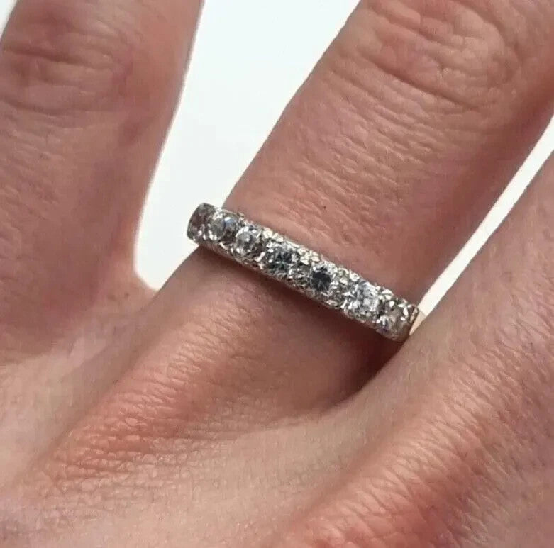 9ct Gold Ring Cubic Zirconia Solid Band Hallmark Size P 1/2