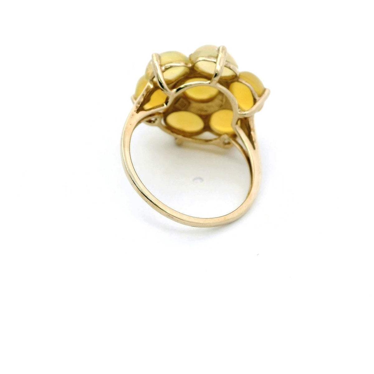 9ct Gold Opal Ring Size N 1/2 UK 2011 Hallmarked Cluster Cocktail 3.2G