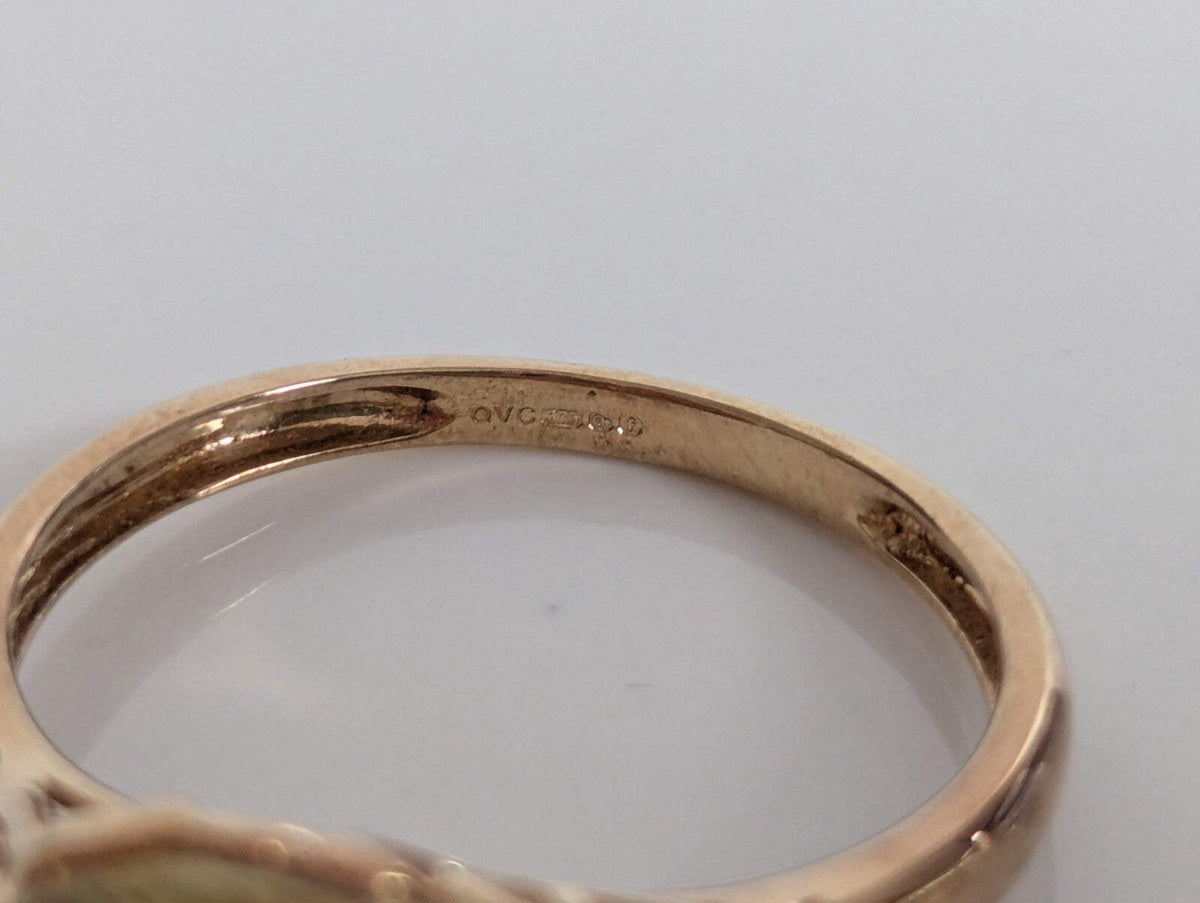 9ct Gold Oversized Cocktail Ring Citrine Oval Cut Stone Size R 1/2 Hallmark 3.1g