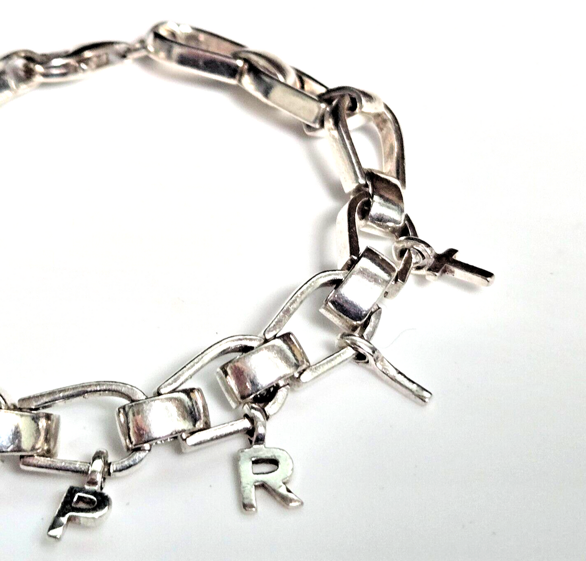 Esprit 925 Sterling Silver Charm Bracelet Letter Initial Alphabet 18cm