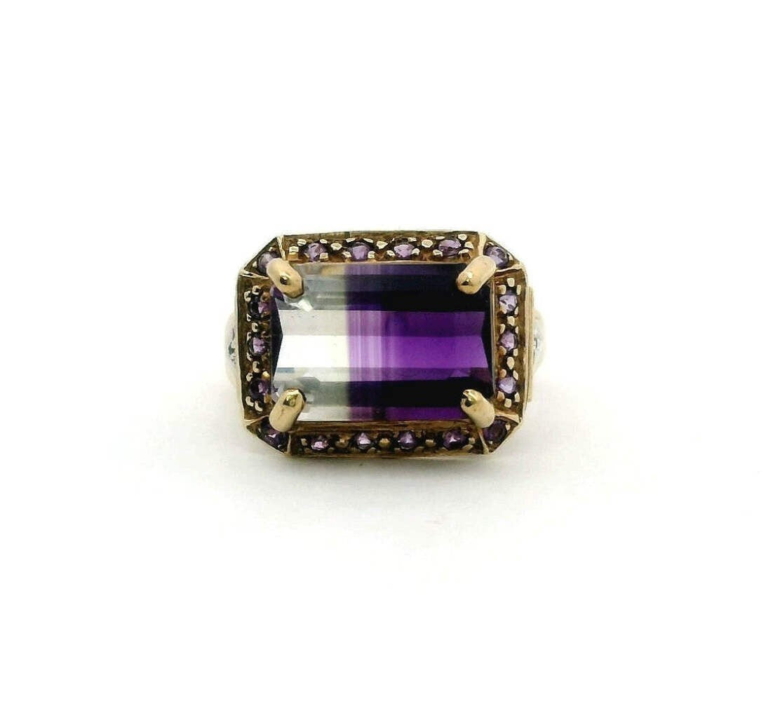 9ct Gold Ring Ametrine Amethyst Hallmark Size N 1/2 5g