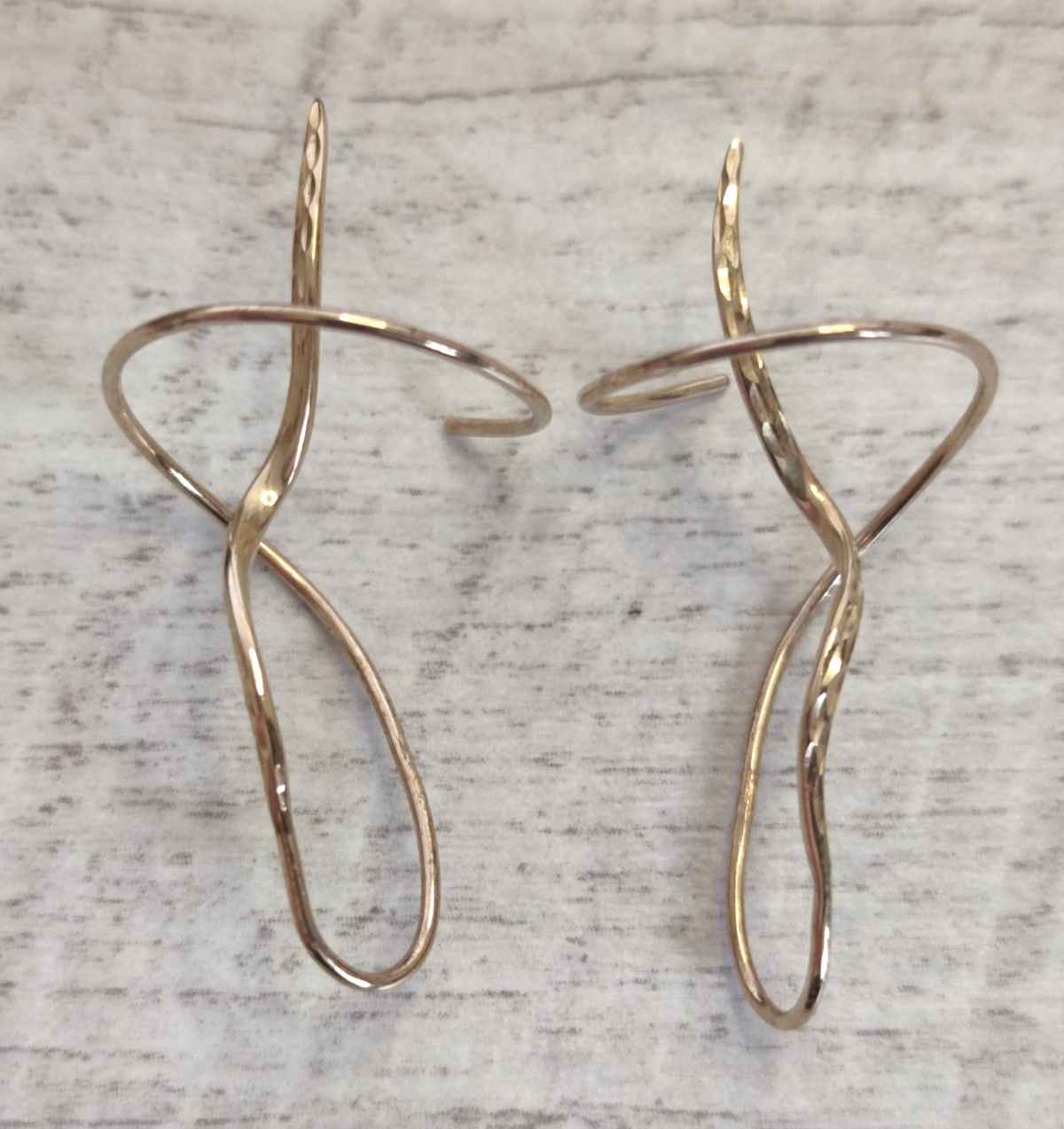 9ct Yellow Gold Dangle Earrings Twist Bar 375 Gold Hallmark 39mm Drop