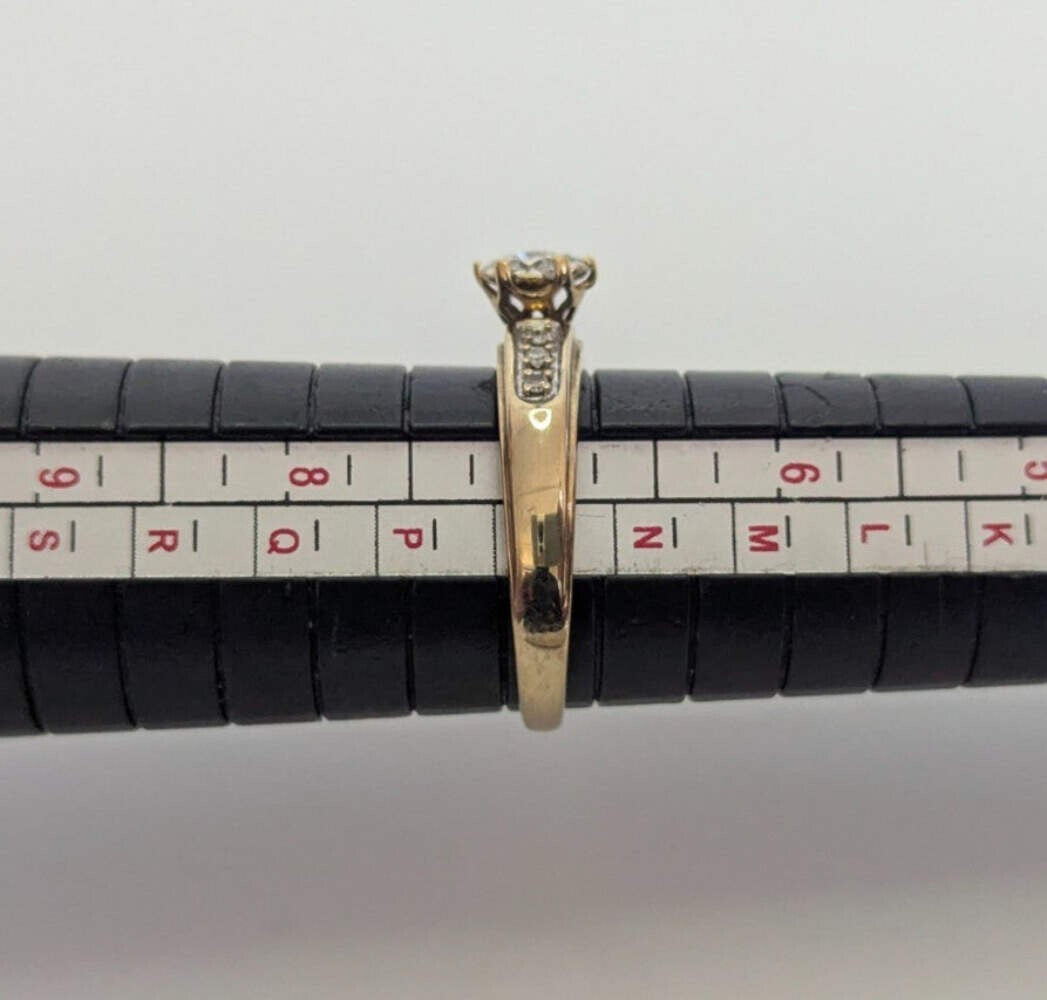 9ct Gold Ring Diamond 13 Stones Size N 1/2 Hallmarked 2.1 g Cluster Setting