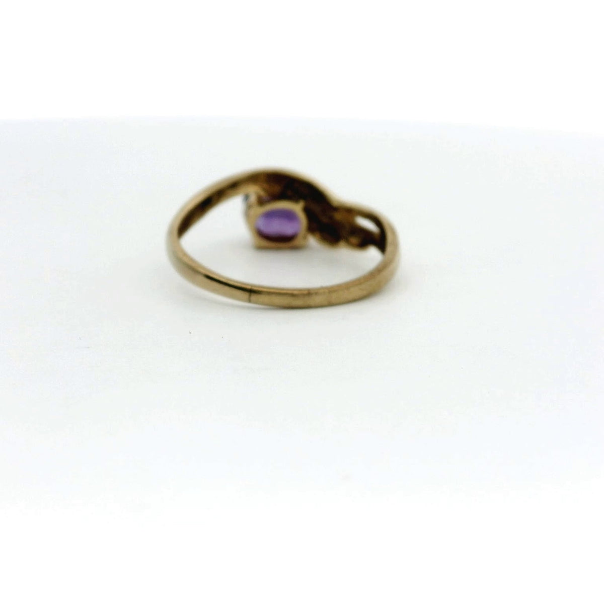 9ct Gold Ring Amethyst Size L Stone Prong Setting UK Hallmark 1.5g Oval Stone