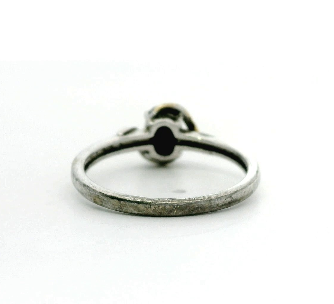 Gold Silver Sapphire Diamond Ring Hallmarked Size J Gold Setting 1.4g
