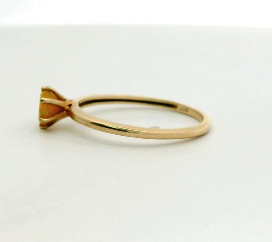 9ct Gold Ring Citrine Stone Size Q 1/2 Hallmarked November Birthstone 1.4g