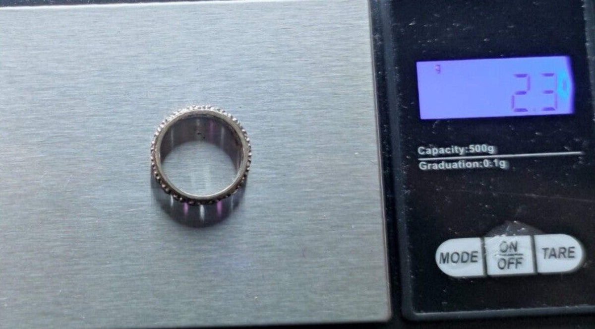 9ct Gold Silver Ruby Spinel Eternity Ring Size J 1/2 Hallmarked 375 Band 2.3g
