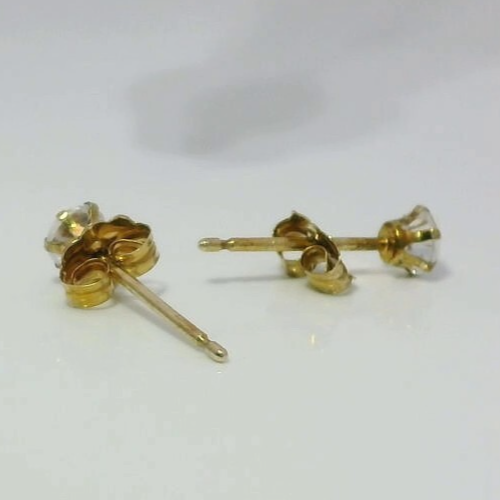 Vintage 9ct Yellow Gold Cubic Zirconia CZ Drop Earrings 12mm Hallmarked 375 1g