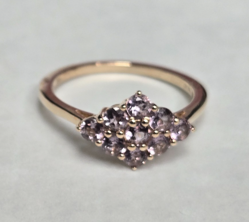 9ct Gold Ring Amethyst Authentic Hallmark Size P