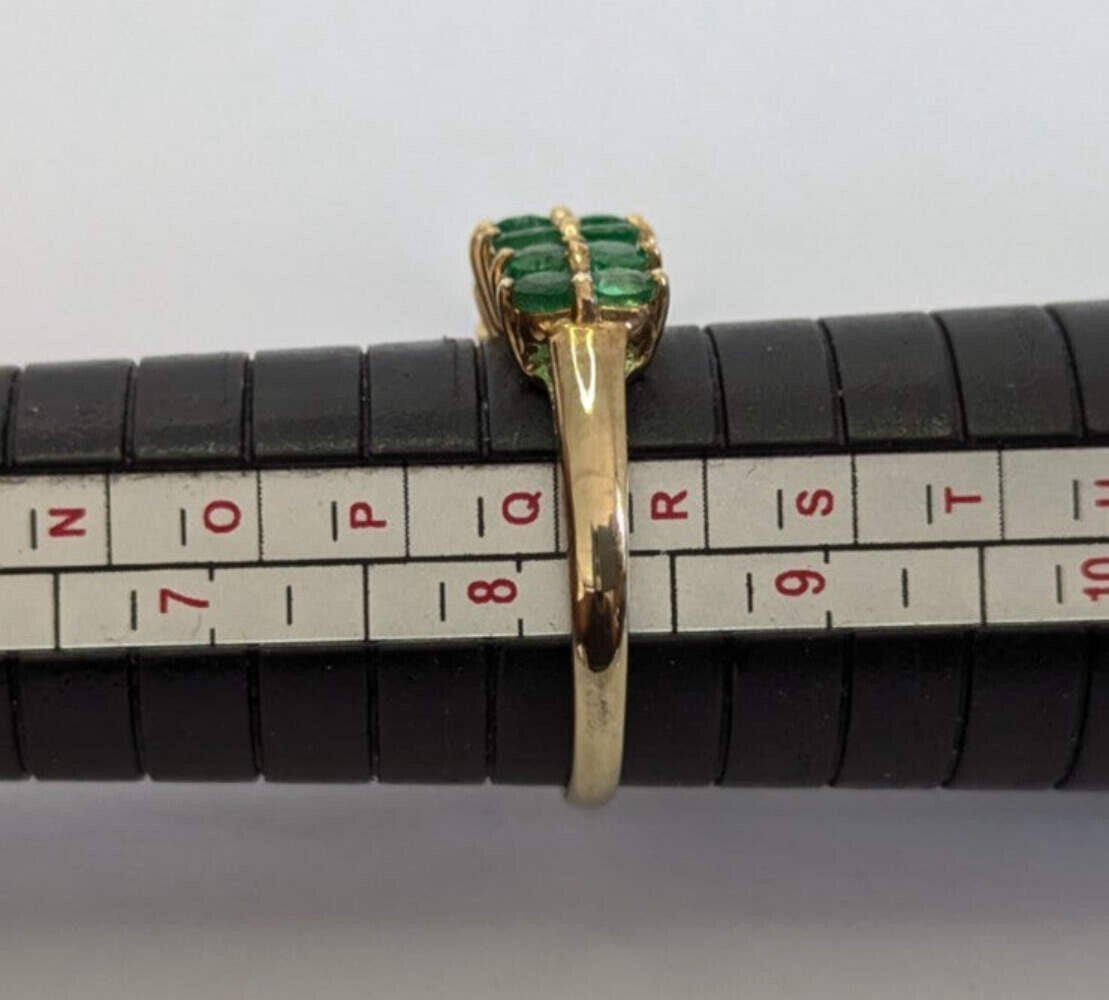 9ct Gold Ring Emerald Green 14x Hallmarked Size Q 2.5g