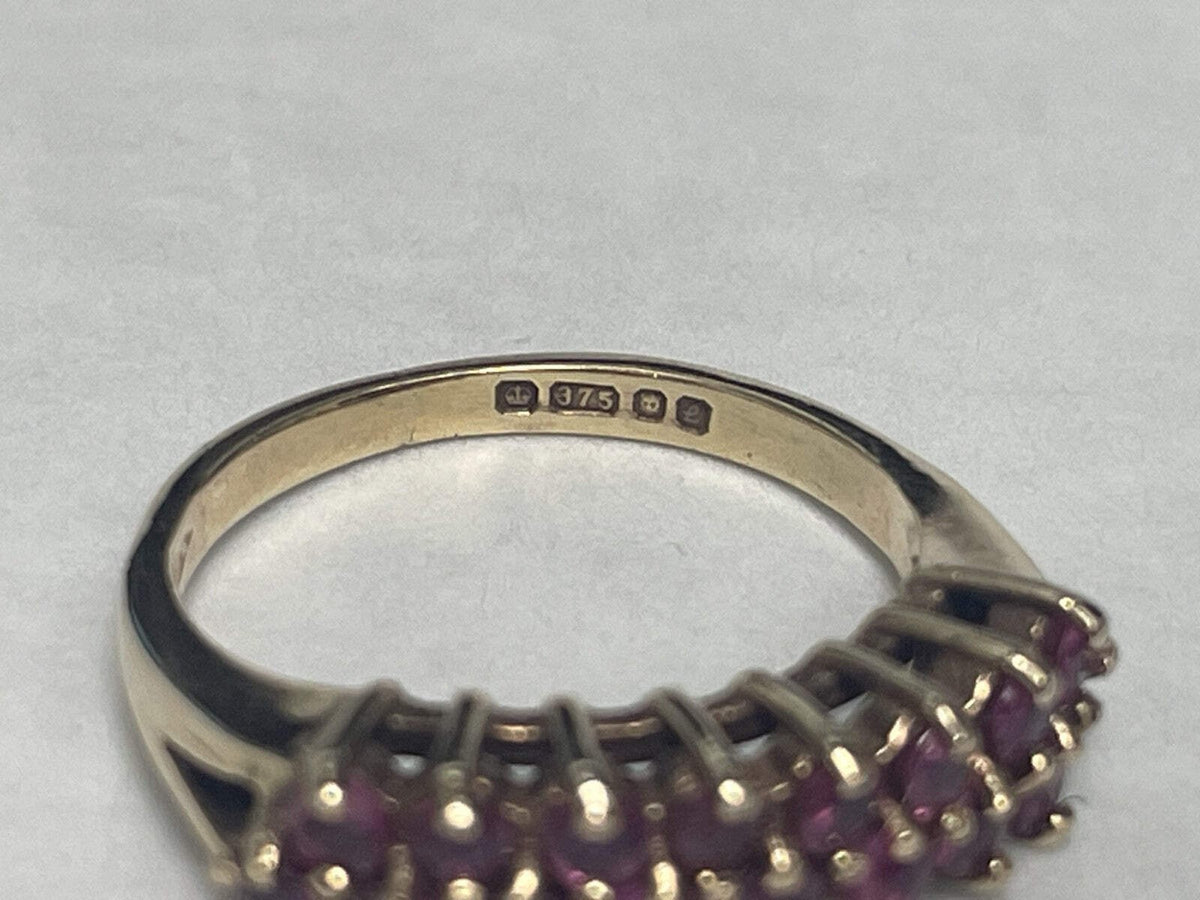 9ct Gold Ring Ruby Solid Band Hallmarked Size K 1/2