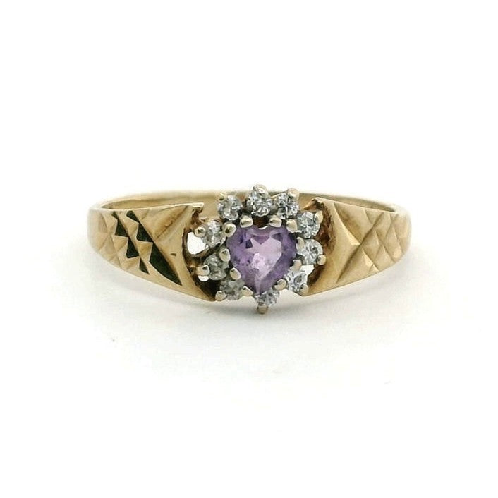 9ct Gold Ring Cubic Zirconia Hallmark Size P 1/2