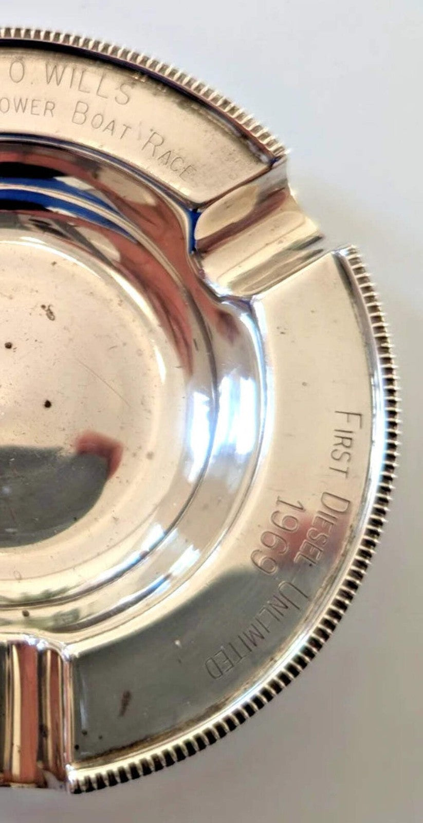 1969 Wills Power Boat Race Solid Silver Commemorative Plate Trophy Hallmarked