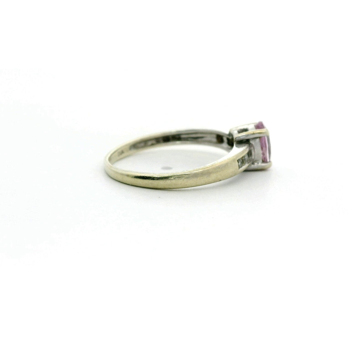 9ct White Gold Ring Sapphire Diamond Stones Hallmarked Size K 1.7g Prong Setting