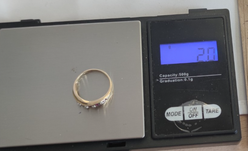 9ct Gold Ruby Diamond Ring Size N 1/2 Natural Hallmarked 2g
