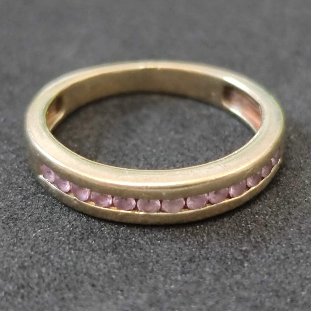 9ct Gold Ring Amethyst Stones Size I Hallmarked 2.5g Purple Stones