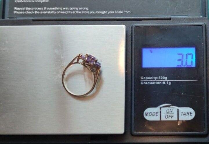 9ct Gold Ring Amethyst Size O 1/2 Hallmarked 3g