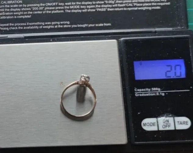 Vintage 9ct Gold Ring Diamond 0.10ct Gemstone Hallmark Size R illusion Crossover