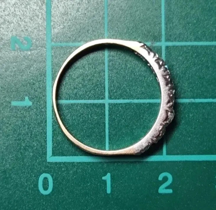 9ct Gold Ring Cubic Zirconia Solid Band Hallmark Size P 1/2