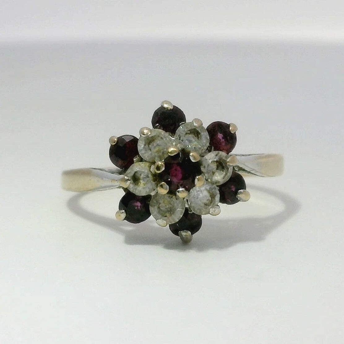 9ct Gold Ring Ruby Hallmark 1976 Size K 1/2